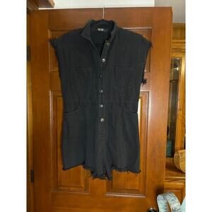 REALTY DENIM RAGLAN ROMPER SMALL